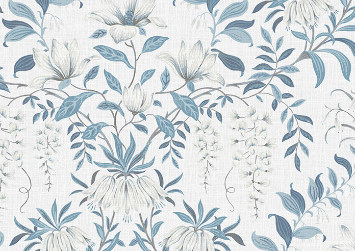Laura Ashley Parterre, Off White/Seaspray - Twist&Fit Roman Blind - Image 8